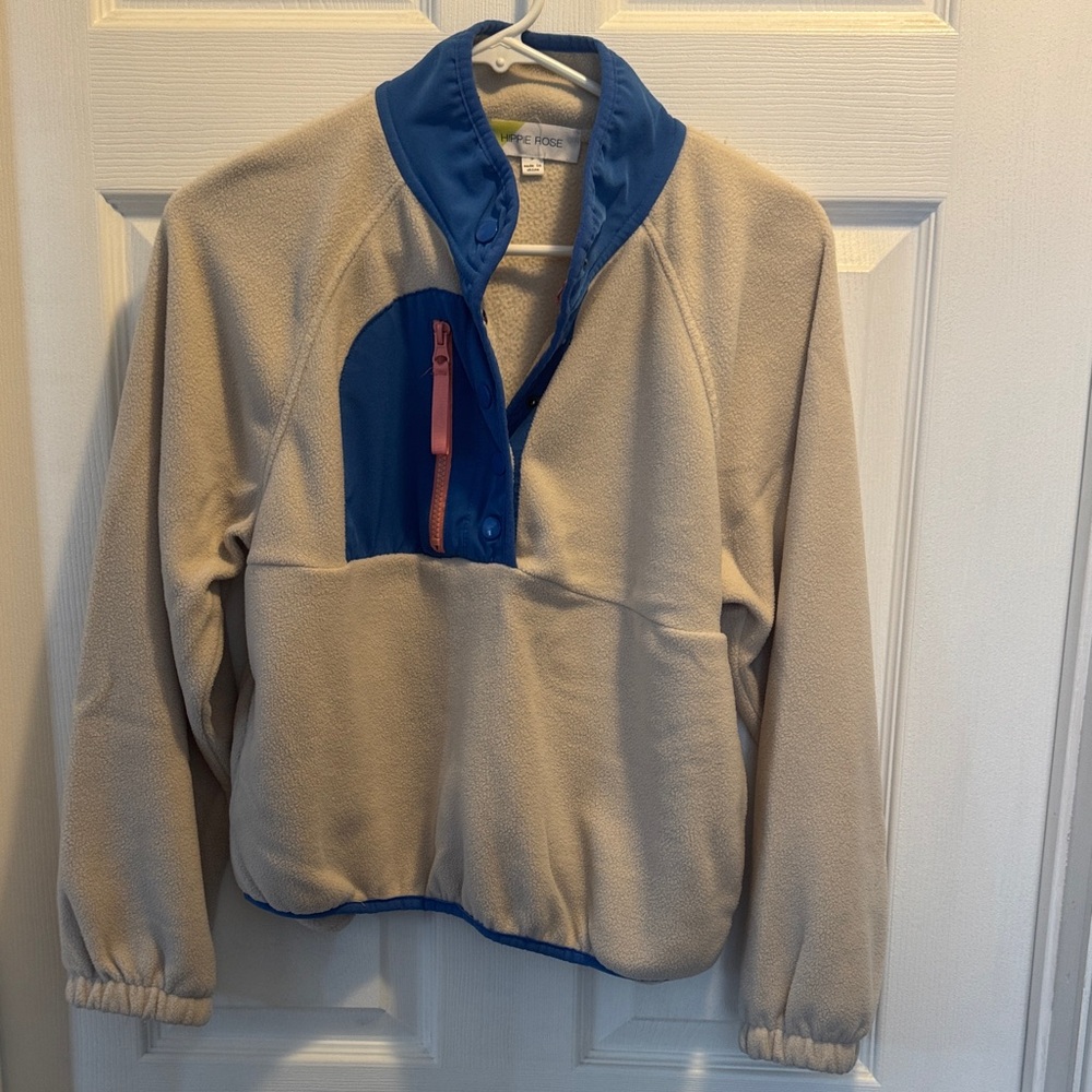 Hippie Rose Cream Fleece Pullover